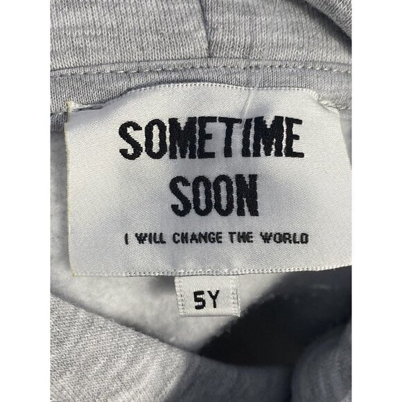 Sometime Soon Unisex Kids Gray Melange Moreno Hoodie Pullover‎ Size 5Y - Picture 4 of 5